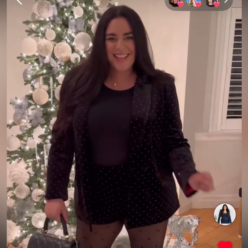 Never Fully Dressed Black Velvet Jacket with Pink Lining